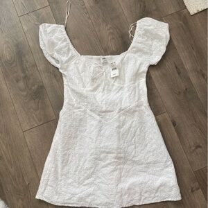 Garage white eyelet dress